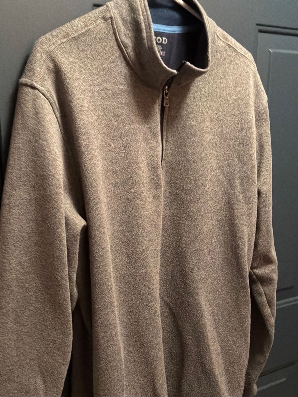 Izod Men's Zip-Up Pullover Sweater - Brown